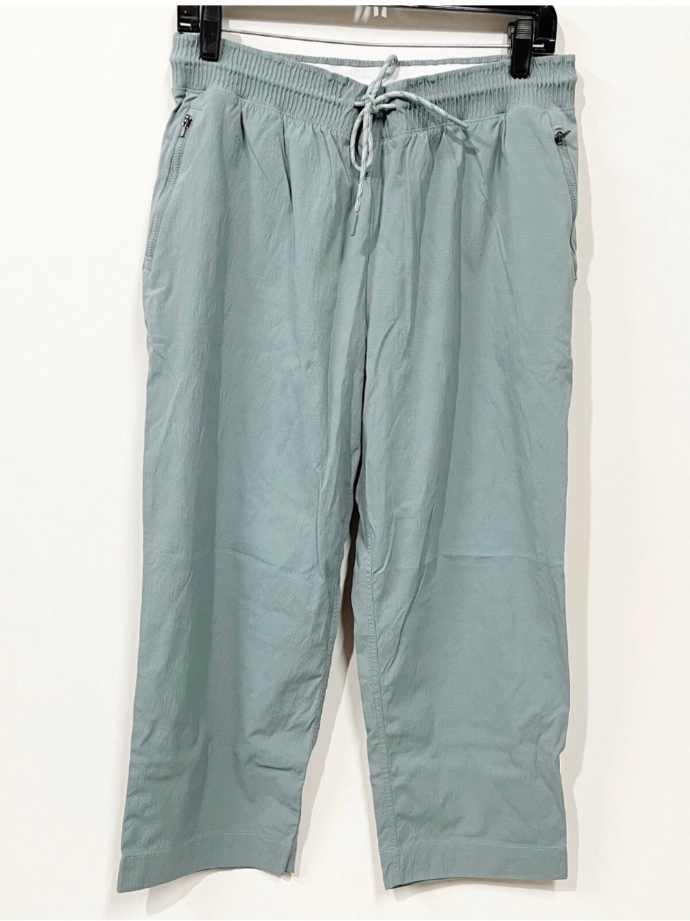 Athleta Trekkie Straight Crop Pants Size 12 Drawstring 988054 Women's Green